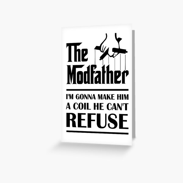 A coil he cant refuse Black Greeting Card
