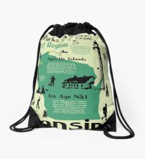 Wisconsin National Parks Infographic Map Drawstring Bag