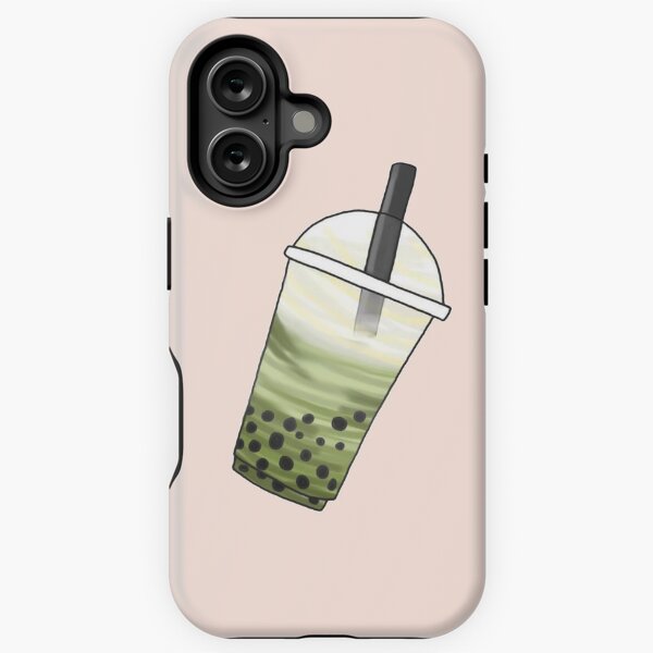 Vista previa del artículo con la obra «Té con burbujas y matcha latte», diseñado y vendido por PeachPantone.