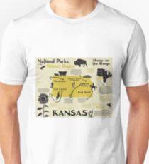 Kansas National Parks Infographic Map Unisex T-Shirt