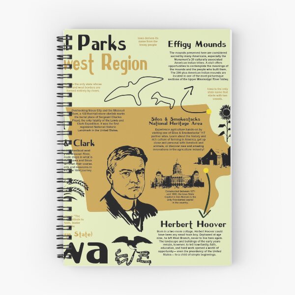 Item preview, Iowa National Parks Infographic Map designed and sold by BravuraMedia.