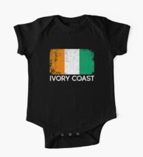 Ivorian Flag Design | Vintage Made In Ivory Coast Gift One Piece - Short Sleeve