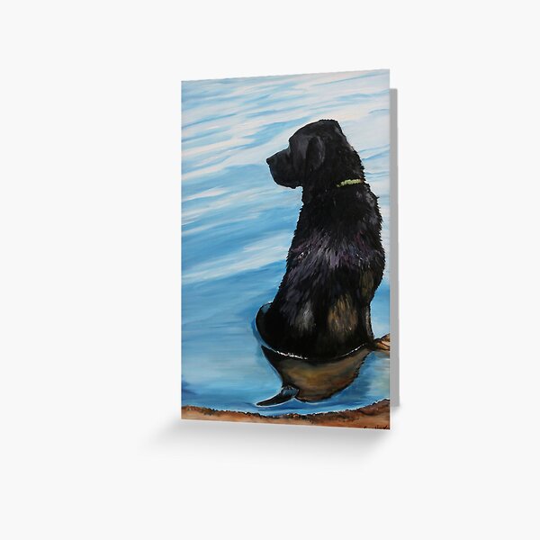 Black Lab in Water Greeting Card