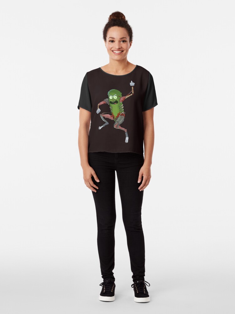 Alternate view of Pickle Rick Chiffon Top
