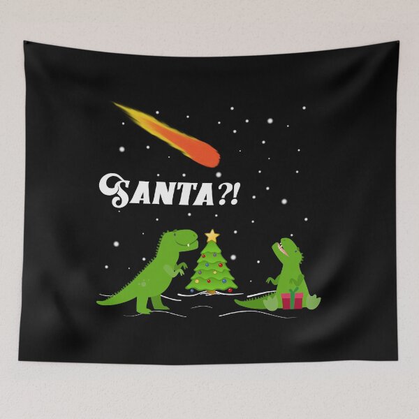 Item preview, "SANTA?!" Dinosaur Extinction Asteroid Christmas designed and sold by angryowlapparel.