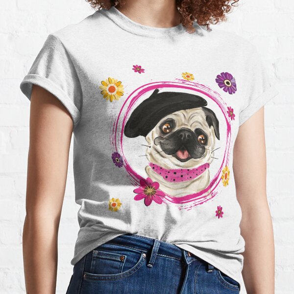 Romantic Pug Dog Classic T-Shirt