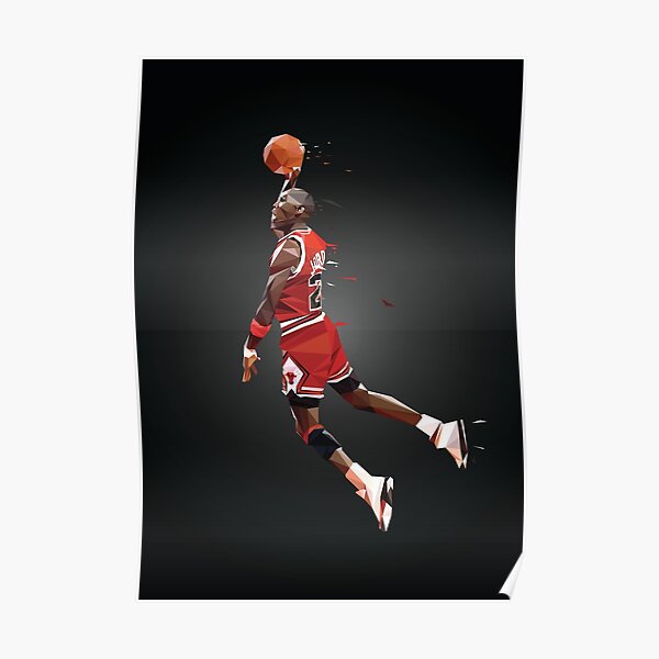 Michael Jordan Low Poly Art Póster