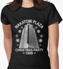 NAKATOMI PLAZA CHRISTMAS PARTY 1988 T-SHIRT Women's Fitted T-Shirt