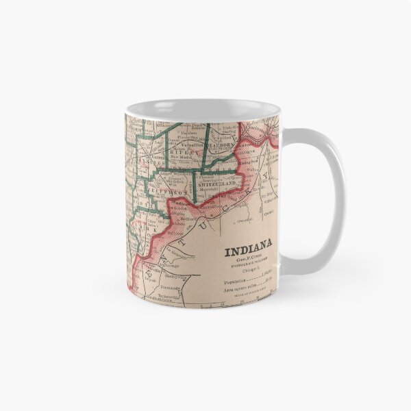 Item preview, Vintage Map of Indiana (1883) designed and sold by BravuraMedia.