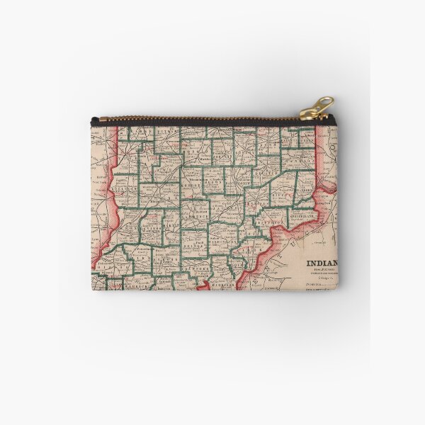 Item preview, Vintage Map of Indiana (1883) designed and sold by BravuraMedia.