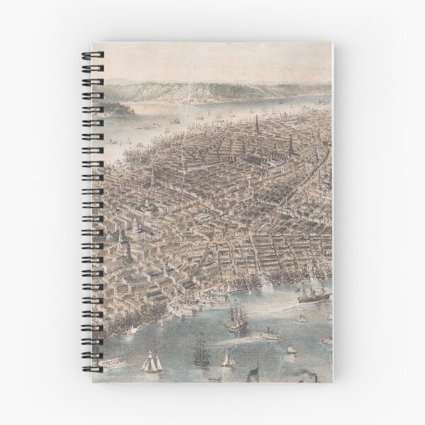 Item preview, Vintage Pictorial Map of New York City (1851) designed and sold by BravuraMedia.