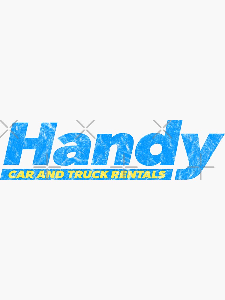 "Handy Car and Truck Rental (worn) [RoufxisRB]" Sticker by RoufXis Redbubble