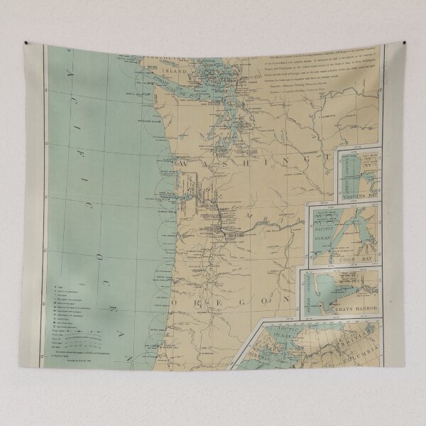 Item preview, Vintage Washington & Oregon Lighthouse Map (1898) designed and sold by BravuraMedia.
