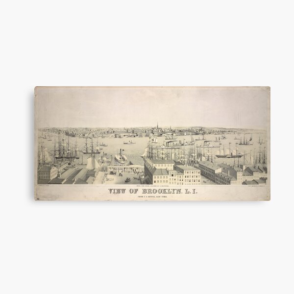 Item preview, Vintage Illustrative View of Brooklyn NY (1846) designed and sold by BravuraMedia.