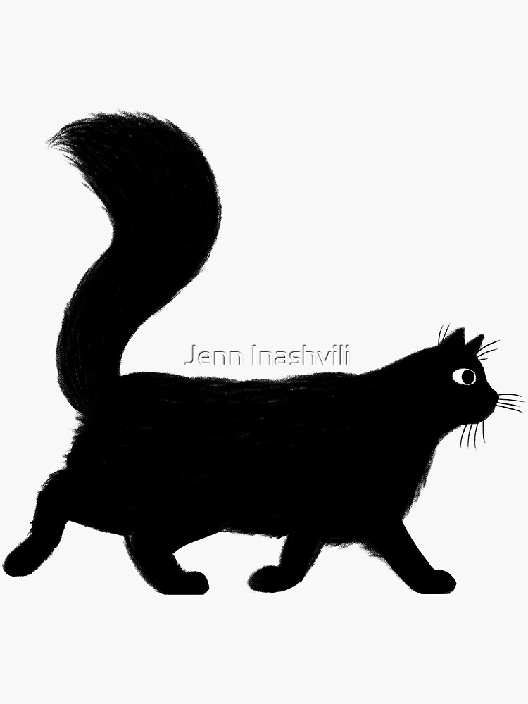 Black Cat Sticker for Sale by Jenn Inashvili