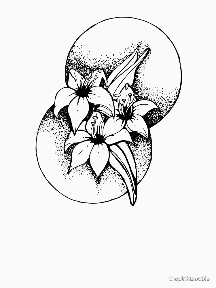 Black and white Lilies- Geometic by thepinkwoobie