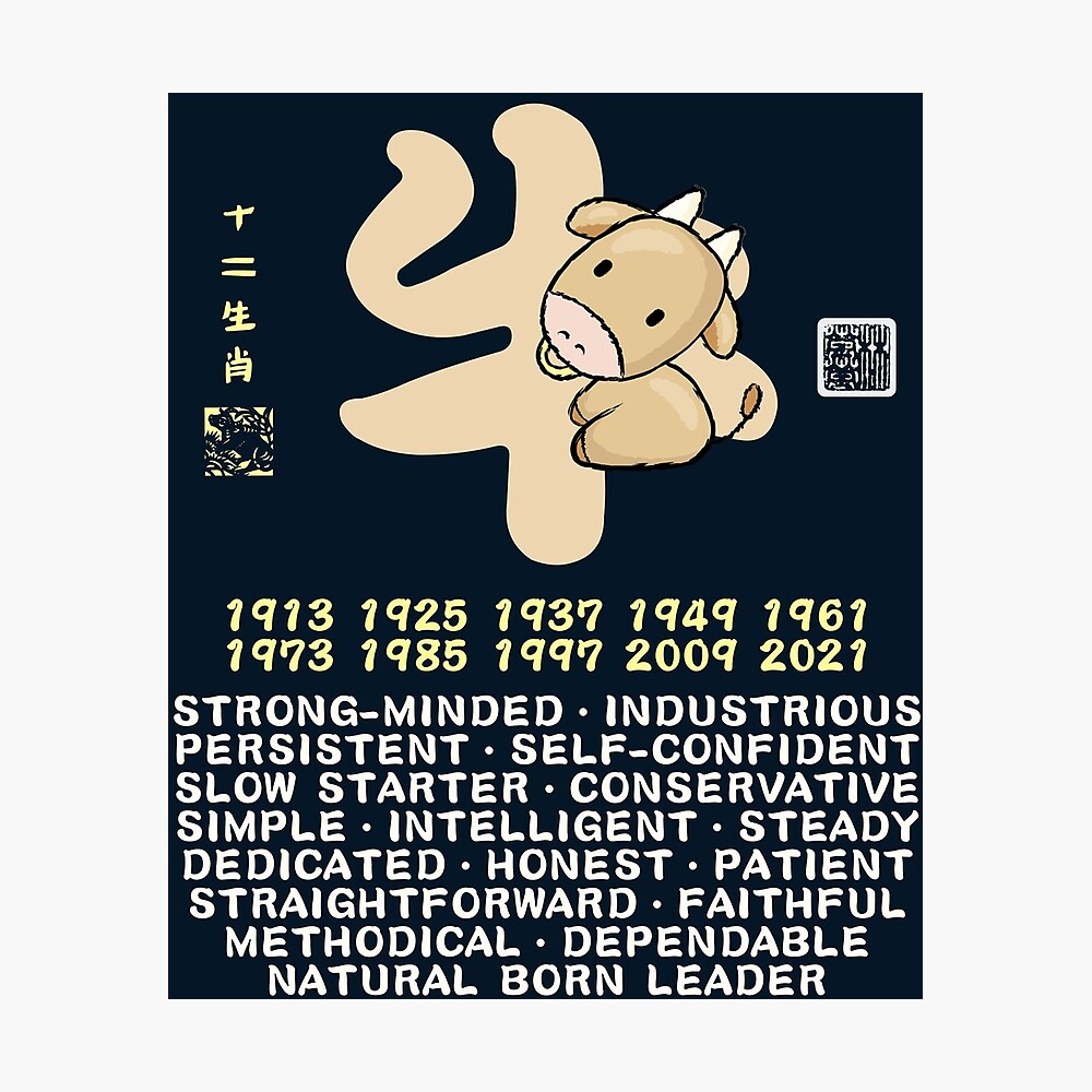 CUTE OX CHINESE ZODIAC ANIMAL PERSONALITY TRAIT