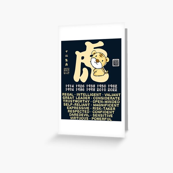 Item preview, CUTE TIGER CHINESE ZODIAC ANIMAL PERSONALITY TRAIT designed and sold by porcodiseno.
