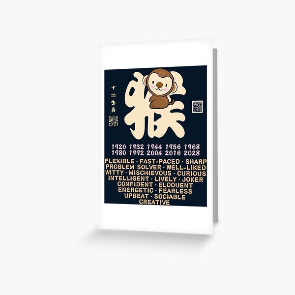 Item preview, CUTE MONKEY CHINESE ZODIAC ANIMAL PERSONALITY TRAIT designed and sold by porcodiseno.