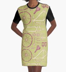Bicycle Parts Graphic T-Shirt Dress