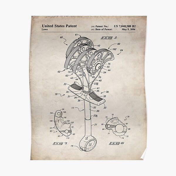 Climbing Anchor Patent - Rock Climber Art - Antique Poster