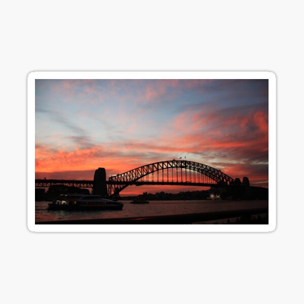 Sydney Harbour Bridge at sunset, Sydney NSW Sticker
