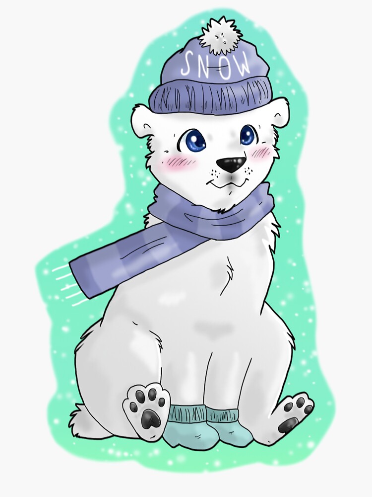 "Cozy Polar Bear" Sticker for Sale by campbellnicole | Redbubble