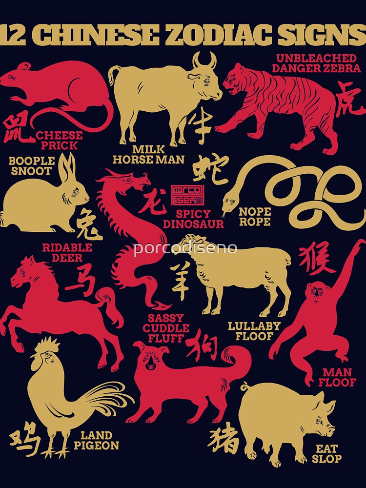 NEW FUNNY ANIMAL NAME MEMES 12 CHINESE ZODIAC SIGNS Essential T Shirt