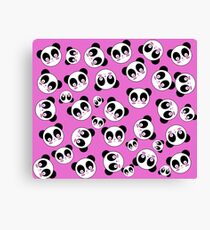 Kawaii Cute Panda Pattern Canvas Print