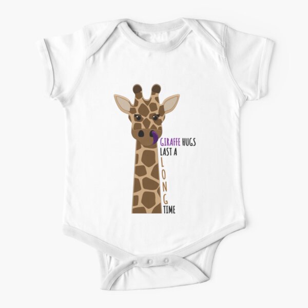 Giraffe Hugs Last A Long Time Short Sleeve Baby One-Piece