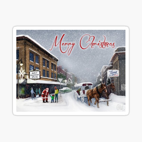 "Bardstown Christmas Card" Sticker by Lokinator Redbubble