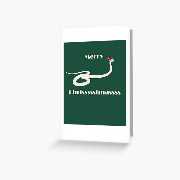 Snake with Santa Hat Merry Christmas Greeting Card