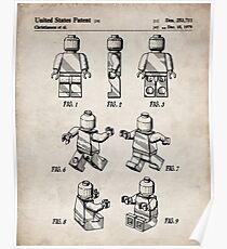 Lego Man Patent - Lego Bricks Art - Antique Poster