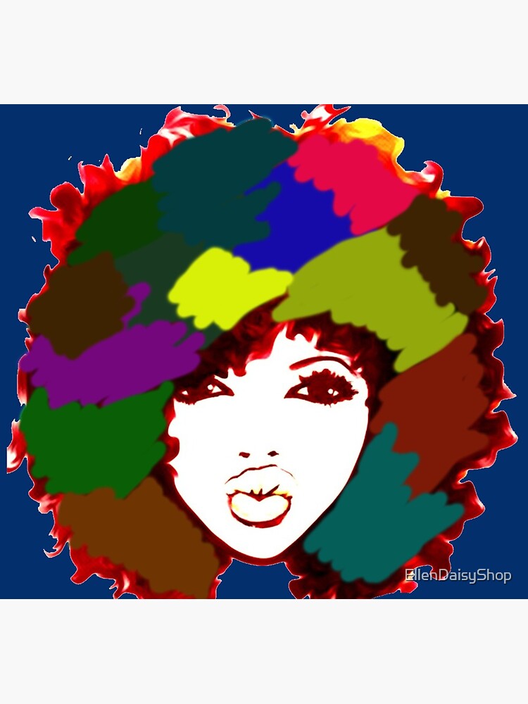 Afro Curly Rainbow Hair Girl Curly Natural Hair by EllenDaisyShop