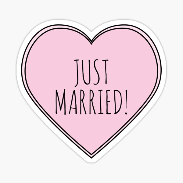 Item preview, Just Married Heart designed and sold by teesaurus.