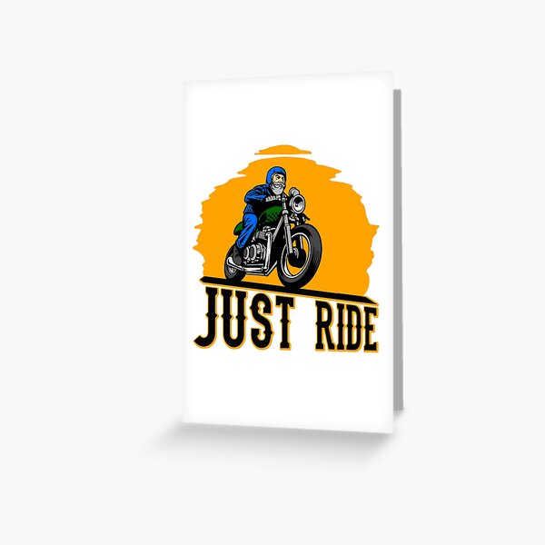 Carte de vœux avec l'œuvre « Motard cadeau moto disant motard des années 90  » de l'artiste SiRaGeckoDesign