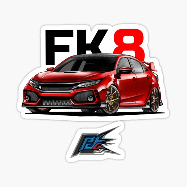 honda civic fk8 red Sticker