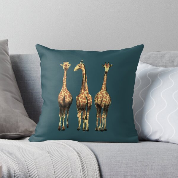 18 x 18 Throw Pillows (2) - Custom Giraffe Pattern - Animal Social