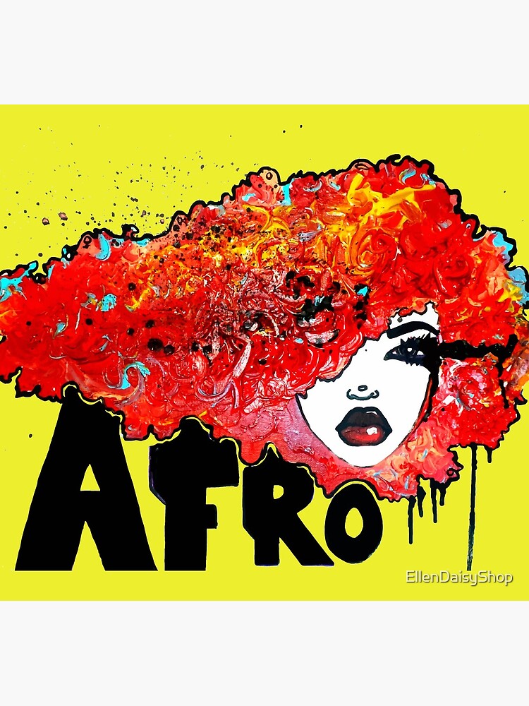 Afro Word Art Big Hair Typography Afro Hair by EllenDaisyShop
