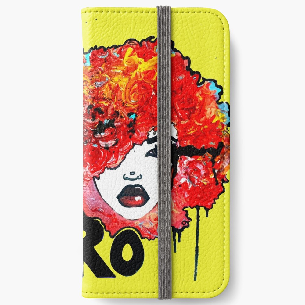 Afro Word Art Big Hair Typography Afro Hair iPhone Wallet