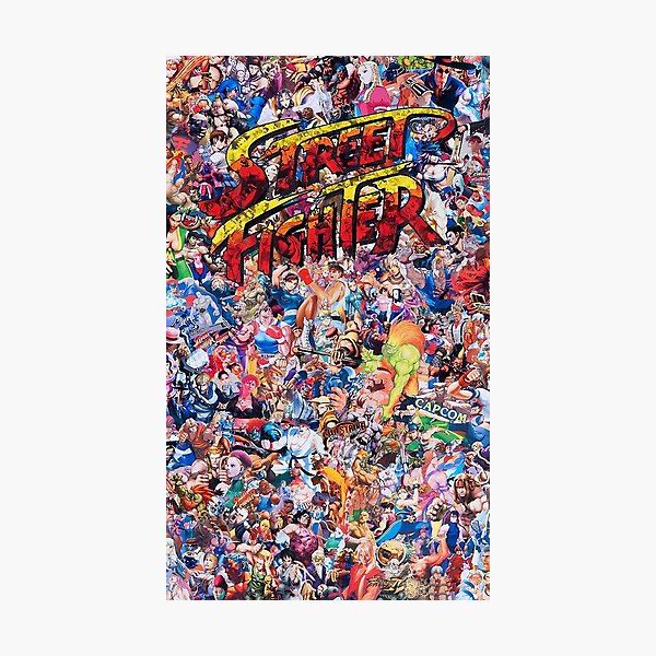 Street Fighter Character Collage Photographic Print