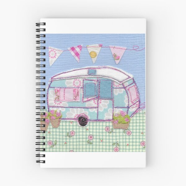 Item preview, #Cute Vintage caravan with flowers  designed and sold by Leatextileart.