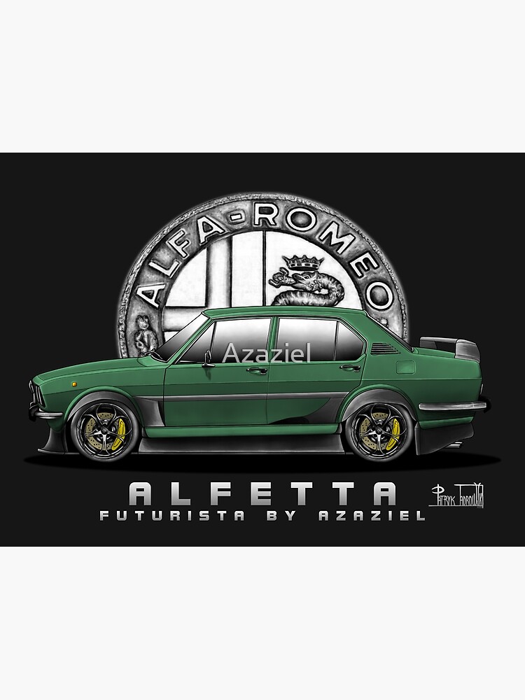 Disover Alfa Romeo Alfetta Futurista by Azaziel Premium Matte Vertical Poster