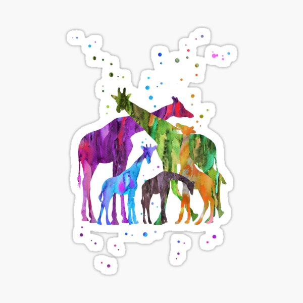 Item preview, Giraffe family, Giraffe, watercolor giraffe, giraffes, safari designed and sold by Rosaliartbook.