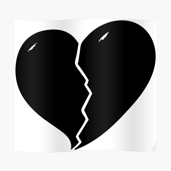 Black Heart Emoji Posters for Sale | Redbubble