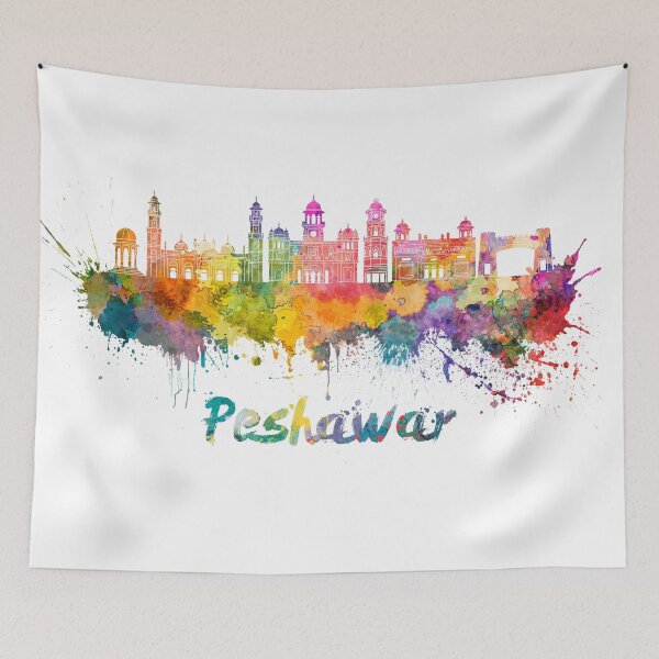Item preview, Peshawar skyline in watercolor splatters  designed and sold by paulrommer.