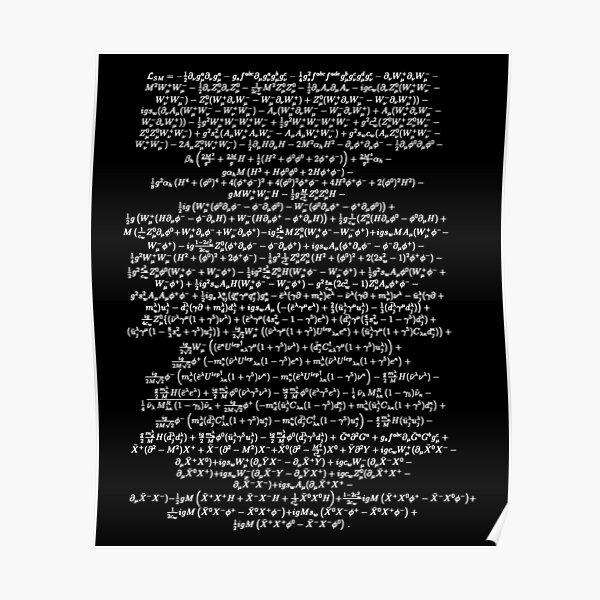 Standard Model Lagrangian Higgs Boson Formula Physics Teacher Poster