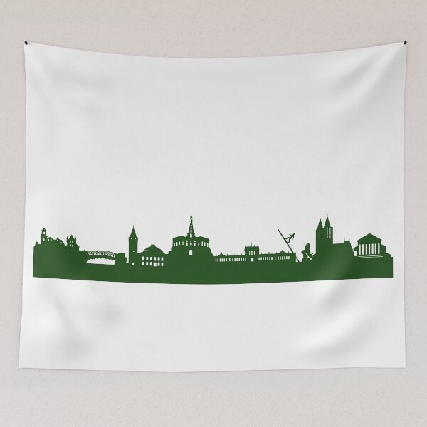 Item preview, KASSEL skyline in forest green designed and sold by 44spaces.