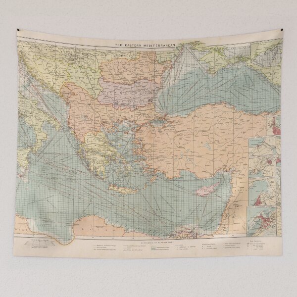 Item preview, Vintage Map of The Eastern Mediterranean Ports (1905) designed and sold by BravuraMedia.