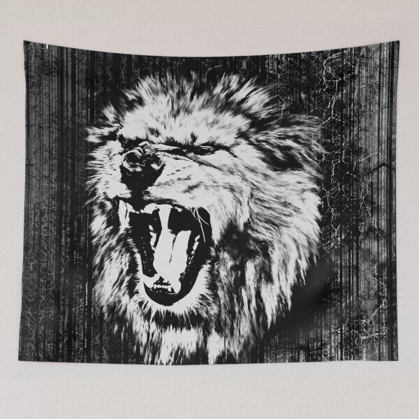 Item preview, Black and White  Roaring Lion Digital Art designed and sold by Nartissima.